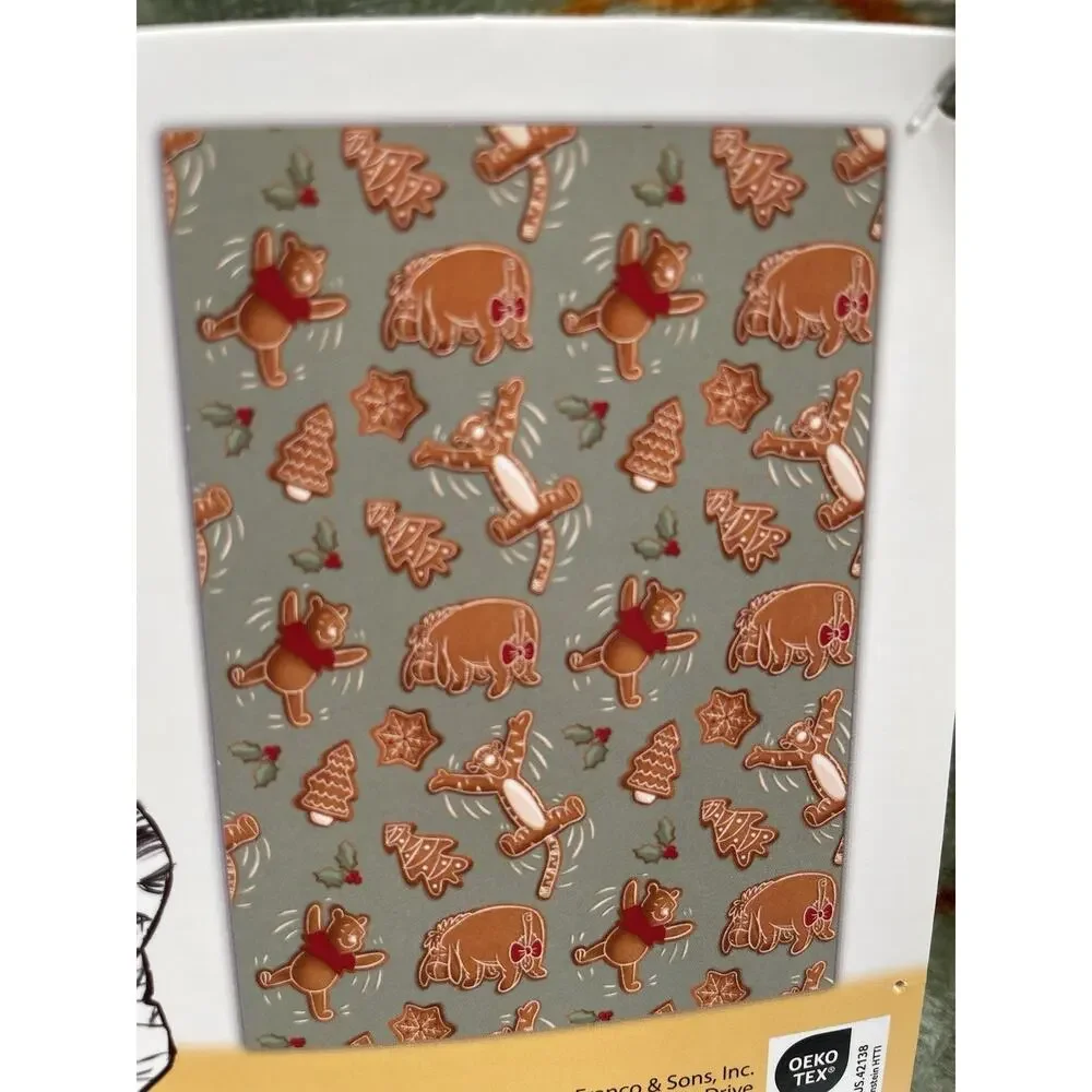 Winnie The Pooh Sugar Cookie Gingerbread Christmas Throw Plush Blanket 50x70 NWT